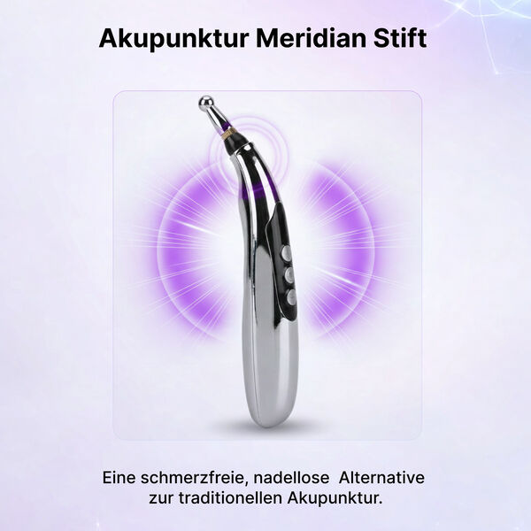 Akupunktur Meridian Stift mit Mikrostrom, wiederaufladbar, 9 Intensit&auml;tsstufen, Silber image number 1