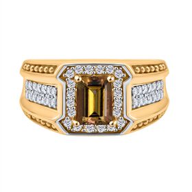 D'Joy natürlicher goldener Tansanit und Zirkon Ring - 1,68 ct.