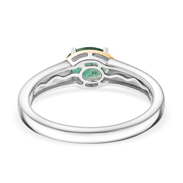 Gemfields Kagem Sambischer Smaragd Ring 925 Silber Rhodiniert und 750 Gelbgold Vermeil (Größe 21.00) ca. 0.75 ct image number 5