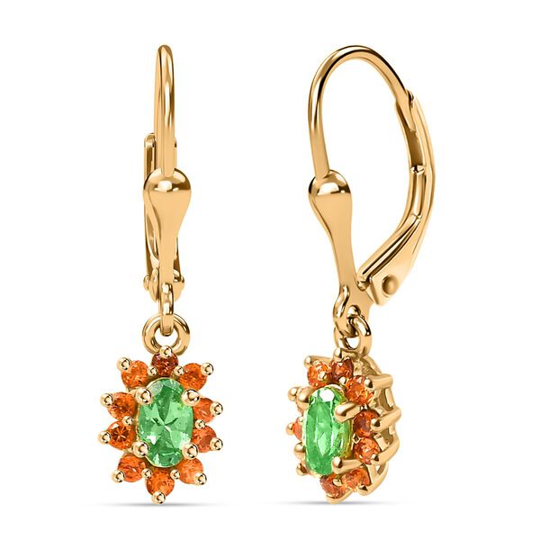 AA Tsavorite und Spessartin Granat Ohrringe - 0,82 ct.