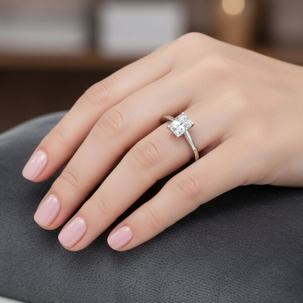 LUXURIANT SGL zertifizierter VS-EF Labor Diamant Ring, 925 Silber rhodiniert - 1 ct. image number 2