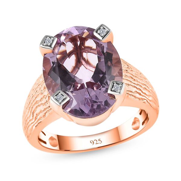 Rose De France Amethyst und Zirkon Ring - 8,16 ct. image number 4