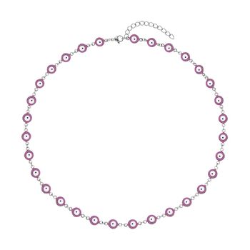 Edelstahl Halskette, ca. 50 cm, emailliert ca. 15,00g