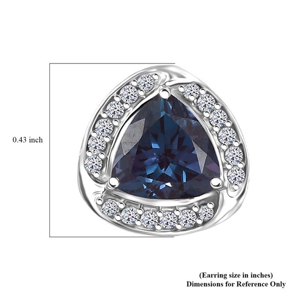AAA Lab Grown Alexandrit, Lab Grown Diamant Ohrringe 417 Gold ca. 3.66 ct image number 4
