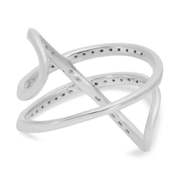 Blauer und Wei&szlig;er Diamant Ring 925 Silber Platin-&Uuml;berzug image number 5