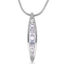 Weiße Zirkonia Halskette, ca. 70 cm, Silberfarben