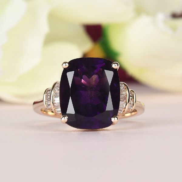 Lusaka Amethyst und Diamant Ring 375 Gelbgold image number 2
