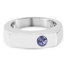 Tansanit Herren Ring 925 Silber platiniert (Größe 20.00) ca. 0,57 ct