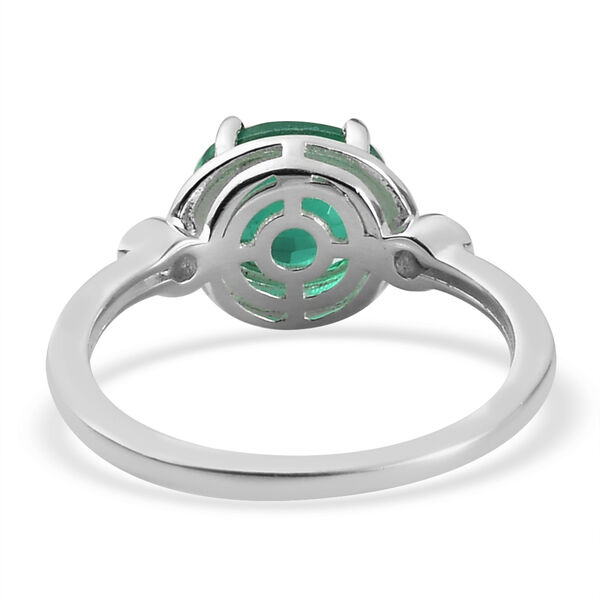 Smaragd-Triplett-Quarz und Zirkon-Ring, 925 Silber  ca. 1,72 ct image number 6