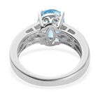 Blautopas Ring 925 Silber Platin-Überzug image number 4