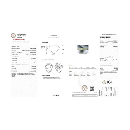 LUXURIANT DIAMOND-  IGI zertifizierter VS-EF Labor Diamant Ring in 950 Platin - 3 ct, image number 8
