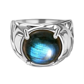 Labradorit Ring, Messing (Größe 21.00) ca. 5.82 ct