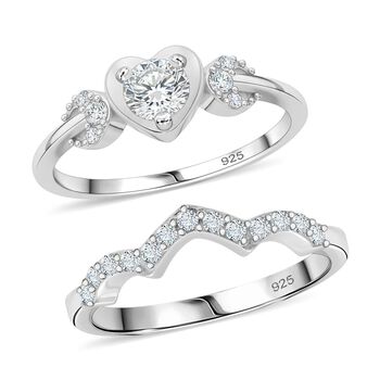 LUSTRO STELLA 2er-Set wei&szlig;er Zirkonia Ring