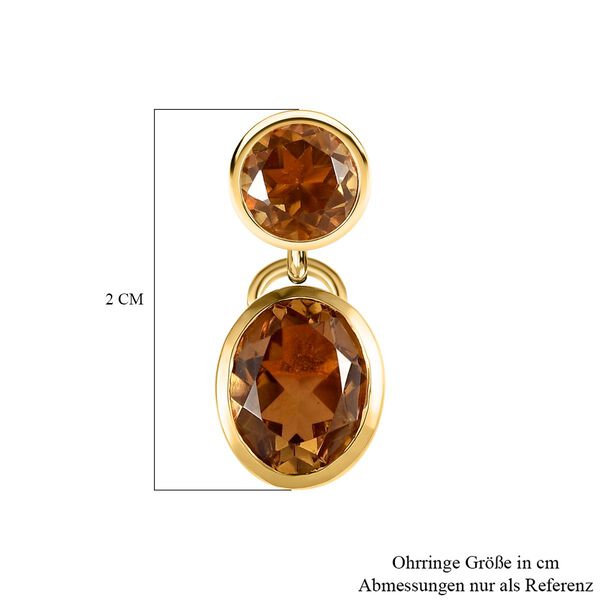 Champagner Triplett Quarz Ohrringe - 6,24 ct. image number 6