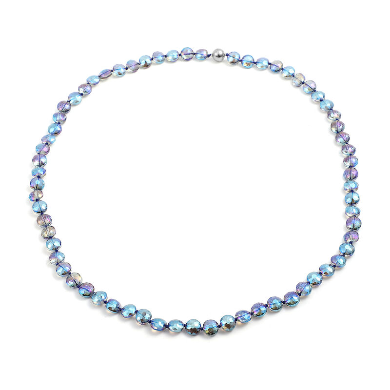 Mystische Glaskristall-Halskette, 90 cm, silberfarben image number 0