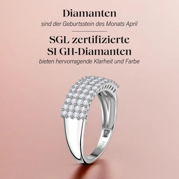 RHAPSODY  SGL zertifizierter SI GH Diamant-Ring in 950 Platin - 1 ct. image number 3