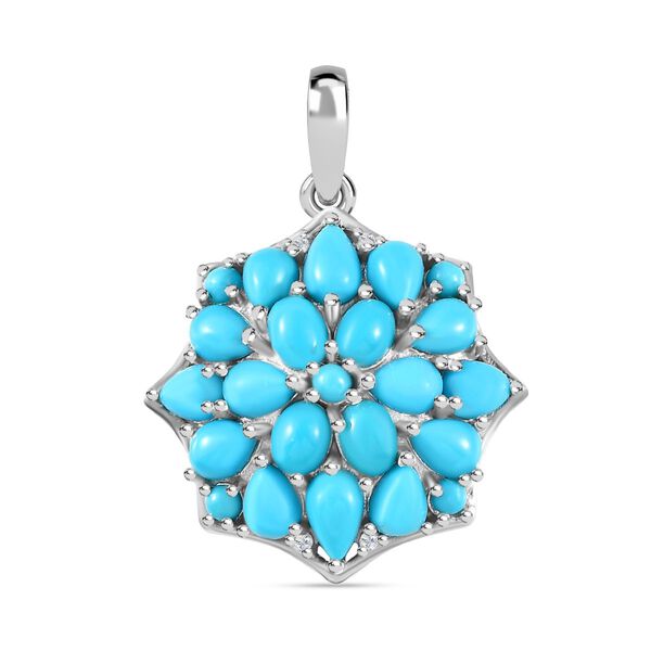AA Sleeping Beauty T&uuml;rkis und Zirkon Anh&auml;nger - 3,24 ct.