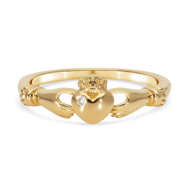 Diamant Ring 925 Silber vergoldet