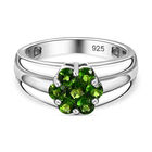 Natürlicher Chromdiopsid Ring, 925 Silber rhodiniert (Größe 20.00) ca. 0.89 ct