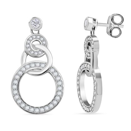 Lustro Stella Wei&szlig;er Zirkonia Ohrringe 925 Silber rhodiniert