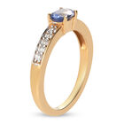 Tansanit und Zirkon-Ring, 925 Silber vergoldet  ca. 0,69 ct image number 4