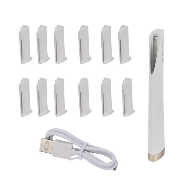 Mini Sonic Gesichtshaarentferner, 12 Klingen, weiß image number 0