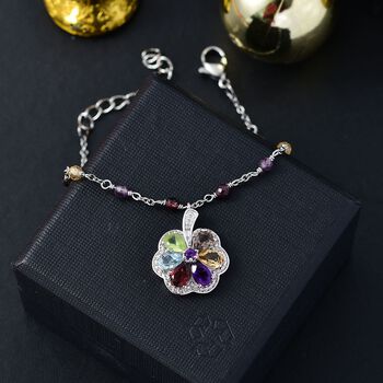 Mehrfarbiges Edelstein-Armband, 18 cm - 5,49 ct.