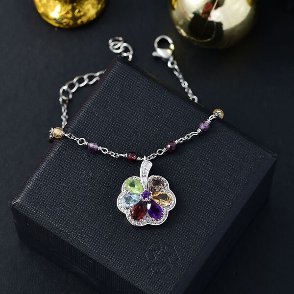 Mehrfarbiges Edelstein-Armband, 18 cm - 5,49 ct. image number 2