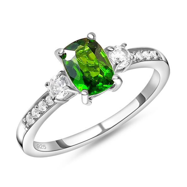 Nat&uuml;rlicher Chromdiopsid und Zirkon-Ring - 1,26 ct. image number 4