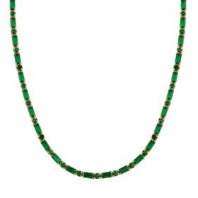 Grüne Zirkonia Halskette, 50 cm