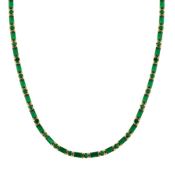 Gr&uuml;ne Zirkonia Halskette, 50 cm