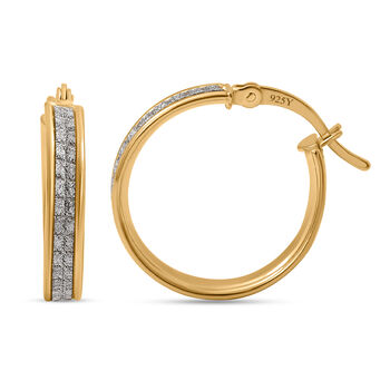 Diamant schliff Creolen 925 Silber vergoldet