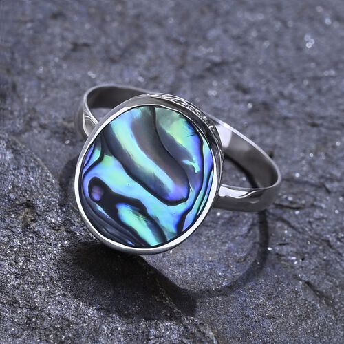 Royal Bali - Abalone Muschel Ring 925 Silber (Größe 18.00) ca. image number 1