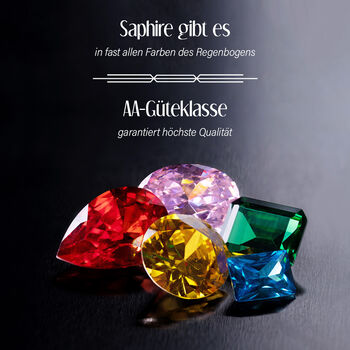 AA mehrfarbiger Saphir und Moissanit-Ring - 3,48 ct.
