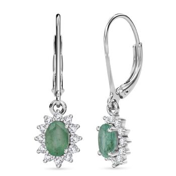 D'Joy  Socoto Smaragd und Zirkon Ohrringe - 1,45 ct.