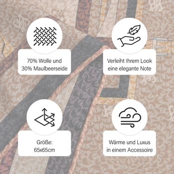 LA MAREY Foulard Quadratischer Schal, Braun