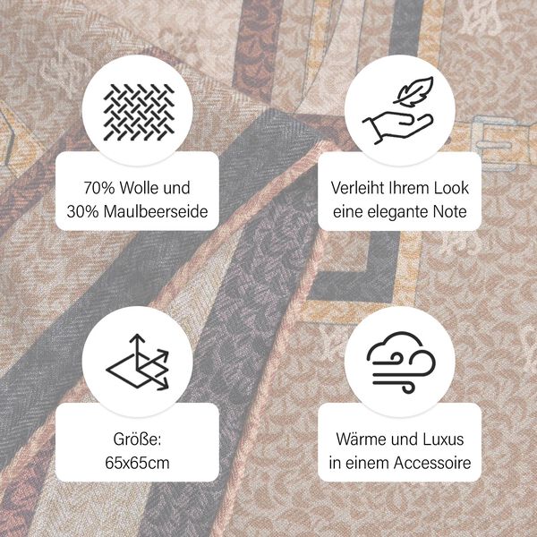 LA MAREY Foulard Quadratischer Schal, Braun image number 4