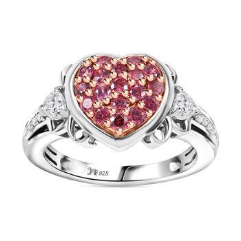 J Francis gefertigt mit SWAROVSKI Zirkonia, Roter Zirkonia Ring 925 Silber (Gr&ouml;&szlig;e 20.00)