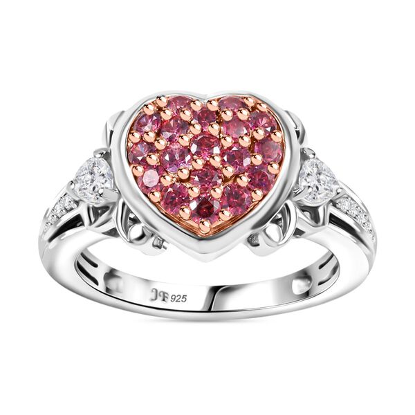 J Francis gefertigt mit SWAROVSKI Zirkonia, Roter Zirkonia Ring 925 Silber (Größe 20.00) image number 4