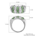 Natürlicher Merelani Mint-Granat und weißer Zirkon-Ring, 925 Silber platiniert (Größe 18.00) ca. 1.52 ct image number 6