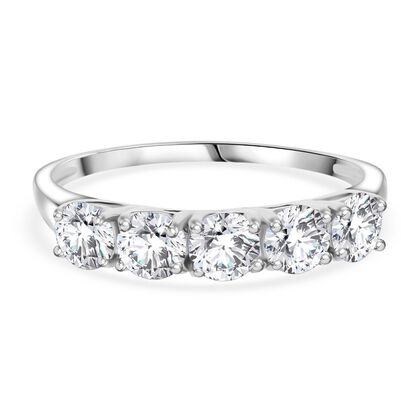 Moissanit Ring 925 Silber rhodiniert (Gr&ouml;&szlig;e 18.00) ca. 1,20 ct