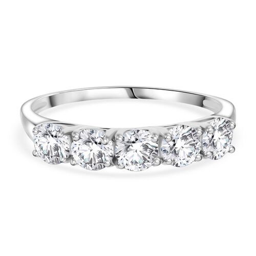 Moissanit Ring, 925 Silber rhodiniert - 1,20 ct. image number 0