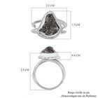 Meteorit Ring, 925 Silber rhodiniert, (Größe 18.00) ca. 12.56 ct image number 6