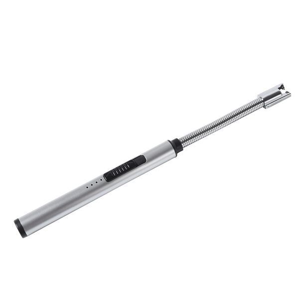 Elektrisches Stabfeuerzeug mit flexiblem, langem Hals & USB-Ladegerät, Größe 24 cm,  Silber image number 2