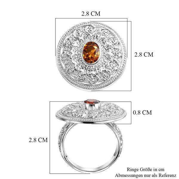 D'Joy Royal Bali Kechak-Tanz AA Hessonit Granat Ring 925 Silber (Gr&ouml;&szlig;e 18.00) ca. 1.50 ct image number 5