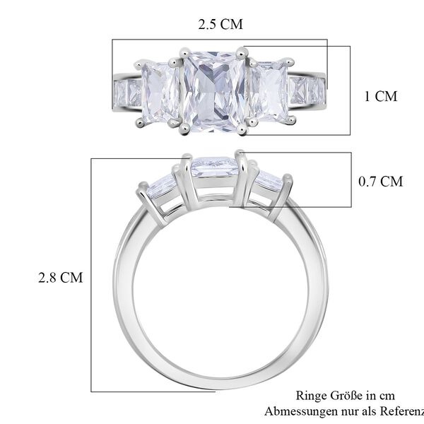 LUSTRO STELLA wei&szlig;er Zirkonia Ring im Half-Eternity-Design image number 6