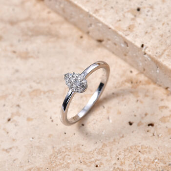 LUXURIANT DIAMOND - Lab Grown Diamant SI-GH Ring 925 Silber Rhodiniert (Gr&ouml;&szlig;e 17.00) ca. 0,15 ct