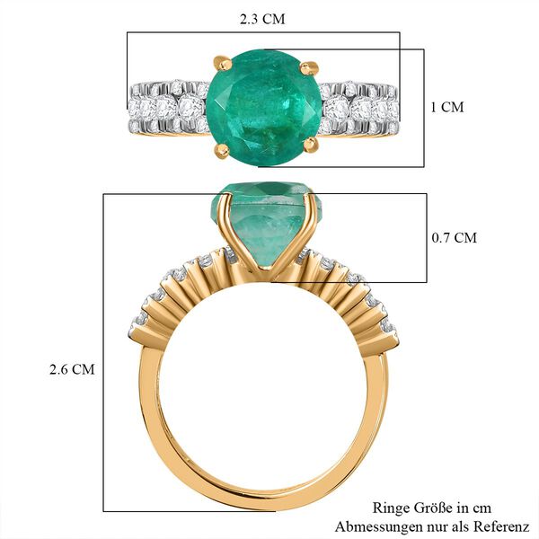 Smaragd Triplett Quarz und Zirkon Ring - 4,79 ct. image number 7