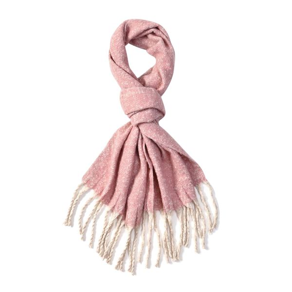 Kuscheliger Allrounder-Schal mit Fransen, Rosa