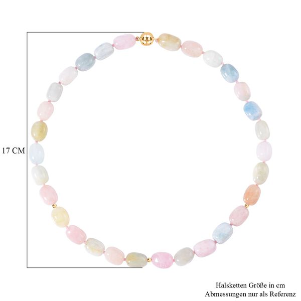 Pastellfarbene Beryll-Perlen-Halskette image number 5